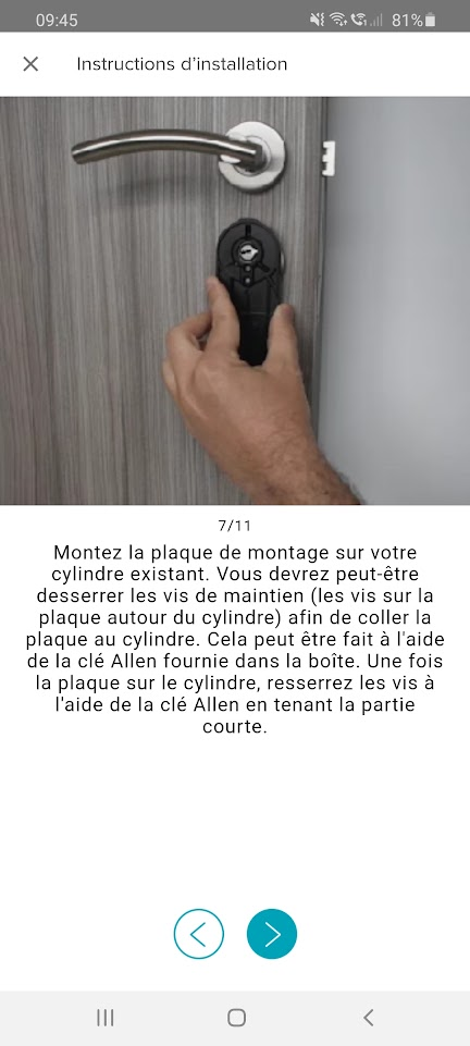 illustration d'installation de la serrure sur la porte