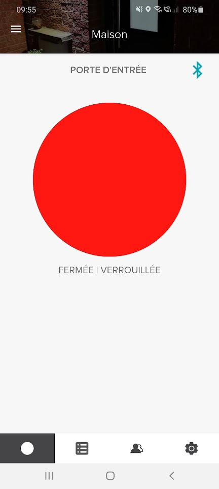 application YALE, serrure verrouillée