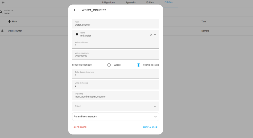 home assistant compteur eau input_number